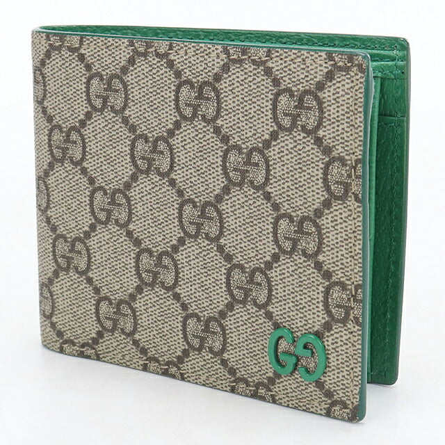 中古 グッチ 二つ折り財布 二折財布 コンパクト メンズ ブランド GUCCI GGスプリーム GG コインウォレット 768244 ベージュ USDGU117654011