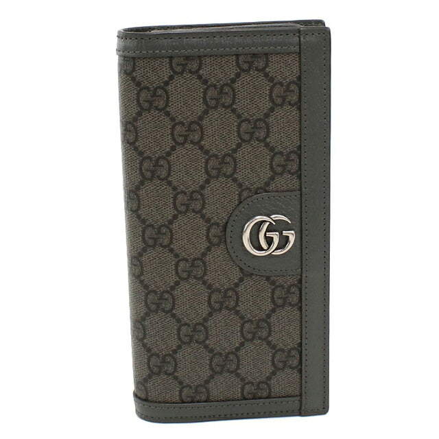 中古 グッチ 長財布二折 メンズ ブランド GUCCI オフィディア ロングウォレット 791746 グレー USDGU117913011