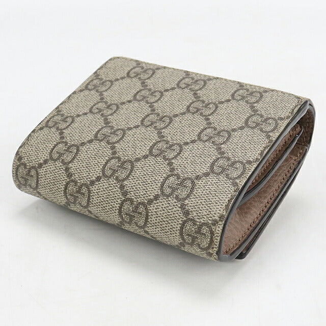 二手 Gucci 双折钱包 双折钱包 紧凑女士品牌 GUCCI 双 G 双色中号钱包 598587 米色 USDGU117944011