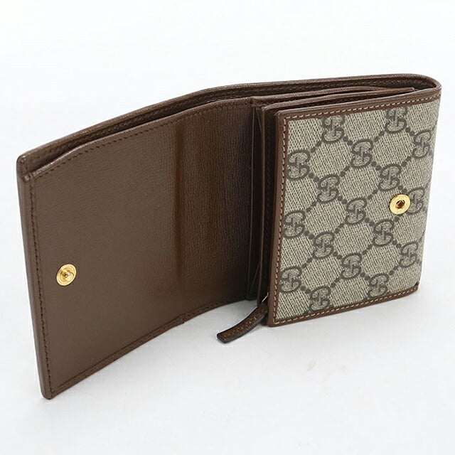 中古 グッチ 二つ折り財布 二折財布 コンパクト レディース ブランド GUCCI ホースビット ミディアムウォレット 621891 ベージュ USDGU118377011