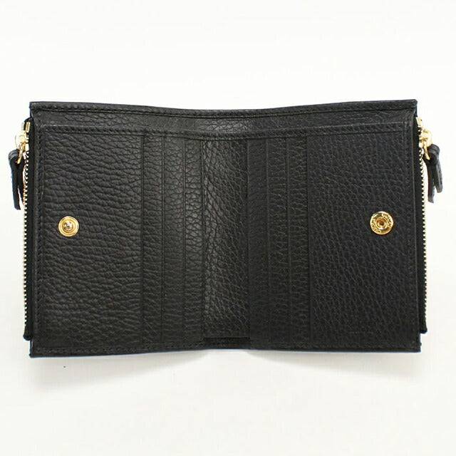 中古 グッチ 二つ折り財布 二折財布 コンパクト レディース ブランド GUCCI ダブルG スモールウォレット レザー 474747 ブラック USDGU118388011