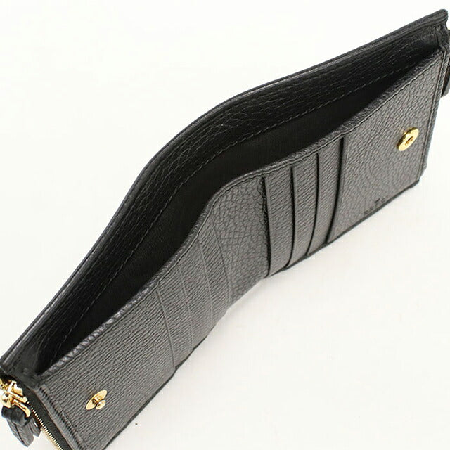 中古 グッチ 二つ折り財布 二折財布 コンパクト レディース ブランド GUCCI ダブルG スモールウォレット レザー 474747 ブラック USDGU118388011