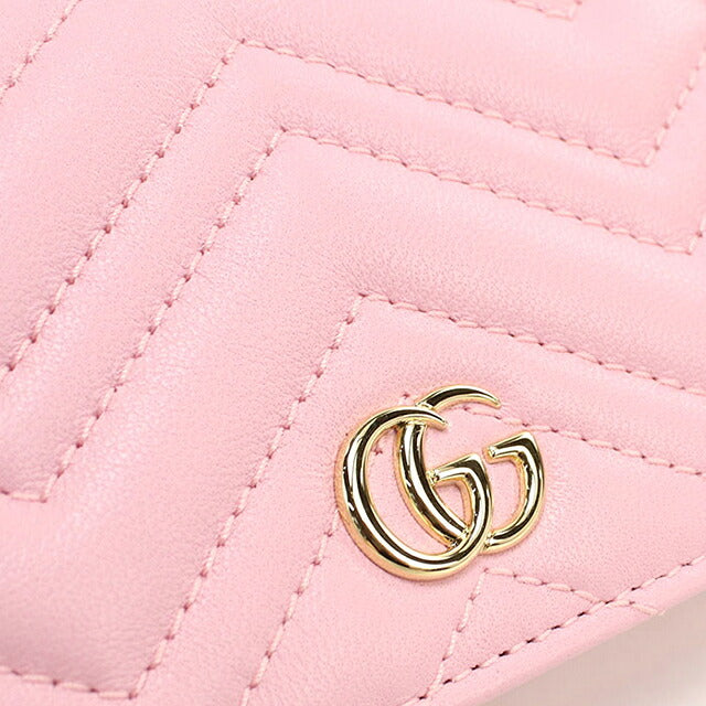 グッチ 二つ折り財布 二折財布 コンパクト レディース ブランド GUCCI ダブルG スモールウォレット レザー 466492 ピンク USDGU118694011