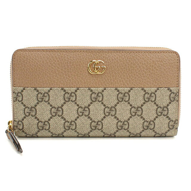 グッチ 長財布ラウンドファスナー レディース ブランド GUCCI ダブルG レザー 456117 ベージュ USDGU118951011