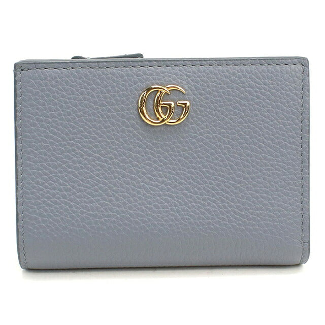 グッチ 二つ折り財布 二折財布 コンパクト レディース ブランド GUCCI ダブルG バイカラー スモールウォレット レザー 772738 ブルー USDGU118983011