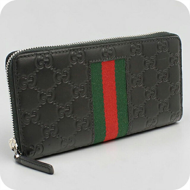 グッチ 長財布ラウンドファスナー メンズ ブランド GUCCI グッチシマ シェリー レザー 408831 ブラック USDGU119286011
