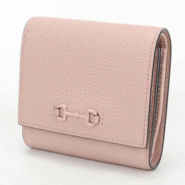 中古 グッチ 二つ折り財布 二折財布 コンパクト レディース ブランド GUCCI ホースビット レザー 745981 ピンク USDGU119509011
