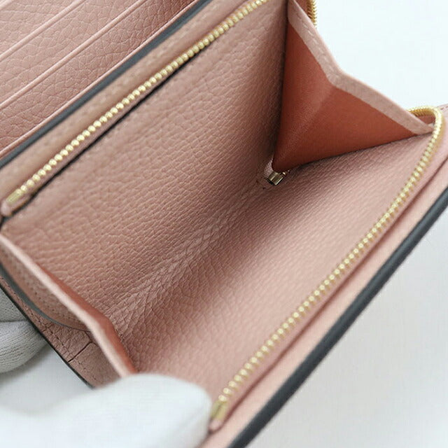 中古 グッチ 二つ折り財布 二折財布 コンパクト レディース ブランド GUCCI ホースビット レザー 745981 ピンク USDGU119509011