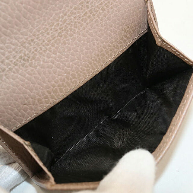 中古 グッチ 三つ折り財布 三折財布 コンパクト レディース ブランド GUCCI GGマーモント レザー 474746 ブラウン USDGU119511011