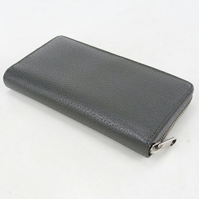 中古 グッチ 長財布ラウンドファスナー メンズ ブランド GUCCI カットアウト インターロッキングG レザー 701423 グレー USDGU120124011