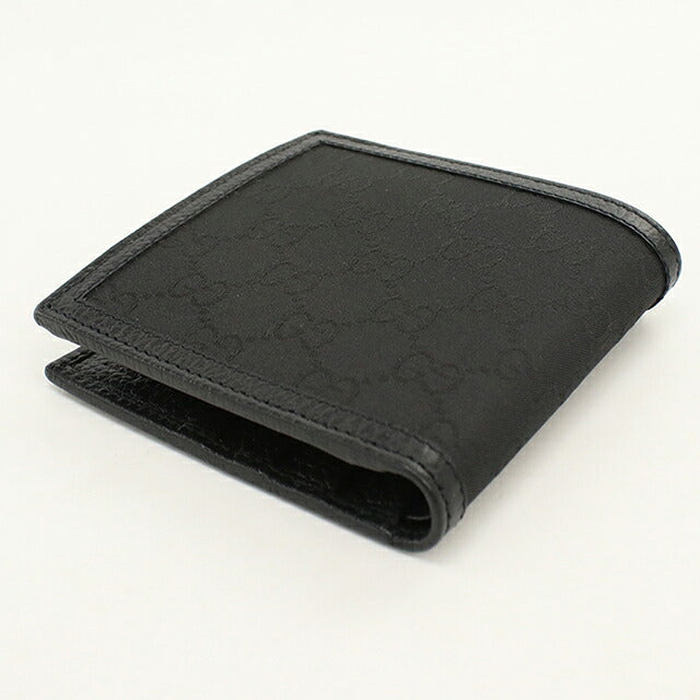 中古 グッチ 二つ折り財布 二折財布 コンパクト メンズ ブランド GUCCI GGナイロン 150413 ブラック USDGU120626011