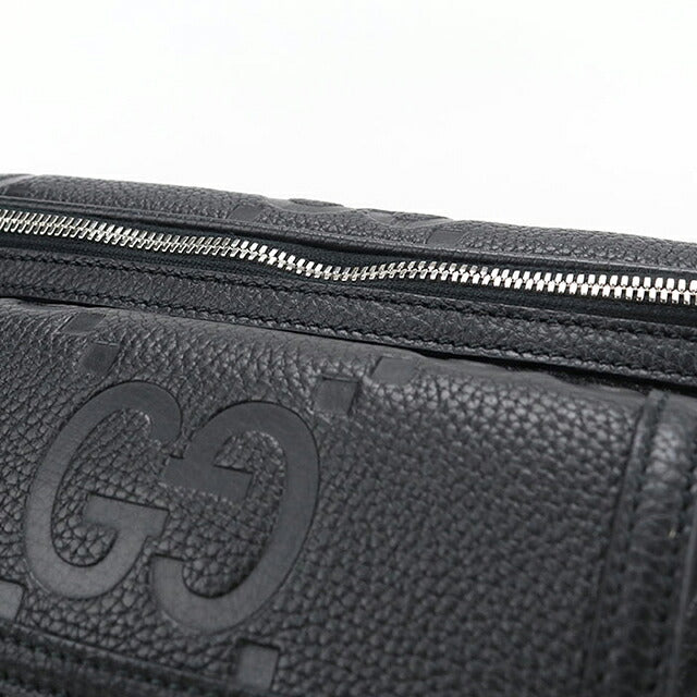 中古 グッチ ボディバッグ メンズ ブランド GUCCI GGエンボス ジャンボGG ベルトバッグ レザー 645093 ブラック USDGU121085011