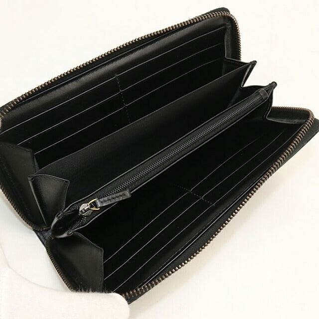 中古 グッチ 長財布ラウンドファスナー レディース ブランド GUCCI ダブルG レザー 443123 ブラック USDGU121236011