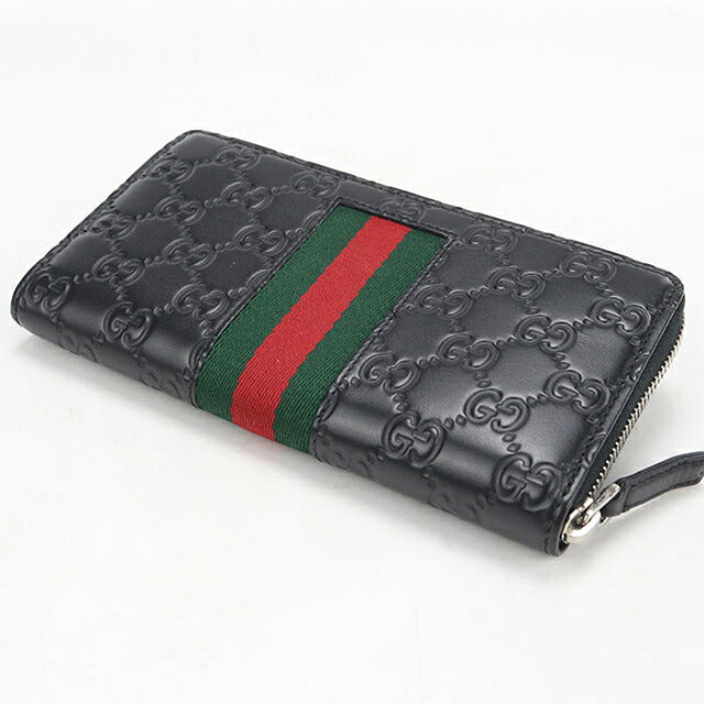 中古 グッチ 長財布ラウンドファスナー メンズ ブランド GUCCI グッチシマ レザー 408831 ブラック USDGU121244011