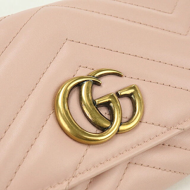 中古 グッチ 長財布二折 レディース ブランド GUCCI ダブルG コンチネンタルウォレット レザー 443436 ピンク USDGU121418011