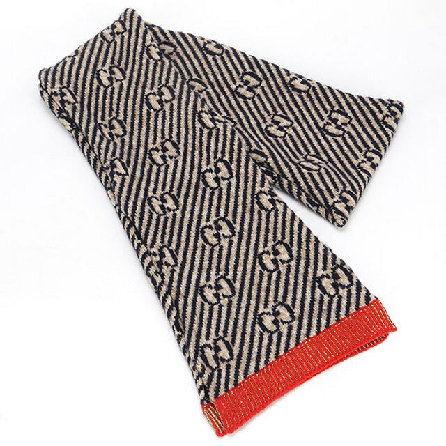 中古 グッチ マフラー レディース ブランド GUCCI ネイビー 小物 USDGU85194011