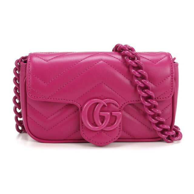 中古 グッチ ショルダーバッグ レディース ブランド GUCCI GGマーモント チェーンショルダーバッグ 699757 ピンク バッグ USDGU88313011