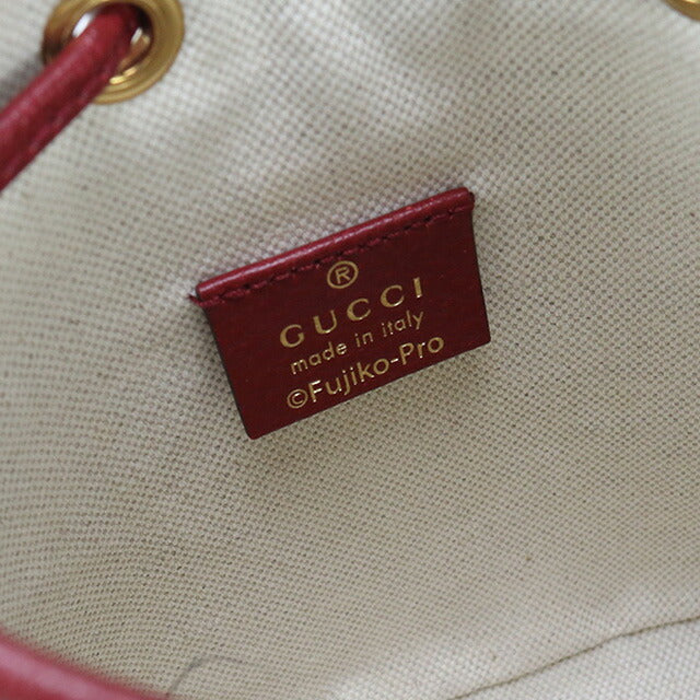 中古 グッチ 斜め掛け ショルダーバッグ レディース ブランド GUCCI ドラえもん マイクロGG レザー 647801 ブラウン バッグ USDGU90630011