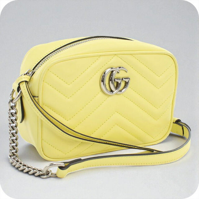 中古 グッチ 斜め掛け ショルダーバッグ レディース ブランド GUCCI GGマーモント レザー 634936 イエロー バッグ USDGU93674011