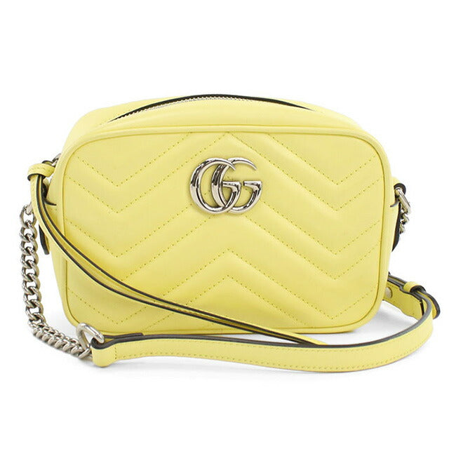 中古 グッチ 斜め掛け ショルダーバッグ レディース ブランド GUCCI GGマーモント レザー 634936 イエロー バッグ USDGU93674011
