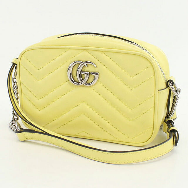 中古 グッチ 斜め掛け ショルダーバッグ レディース ブランド GUCCI GGマーモント レザー 634936 イエロー バッグ USDGU93674011