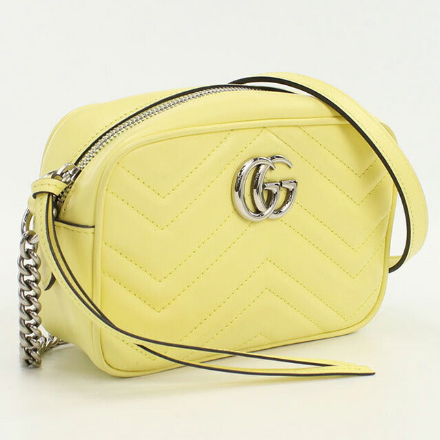 中古 グッチ 斜め掛け ショルダーバッグ レディース ブランド GUCCI GGマーモント レザー 634936 イエロー バッグ USDGU93674011