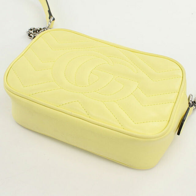 中古 グッチ 斜め掛け ショルダーバッグ レディース ブランド GUCCI GGマーモント レザー 634936 イエロー バッグ USDGU93674011