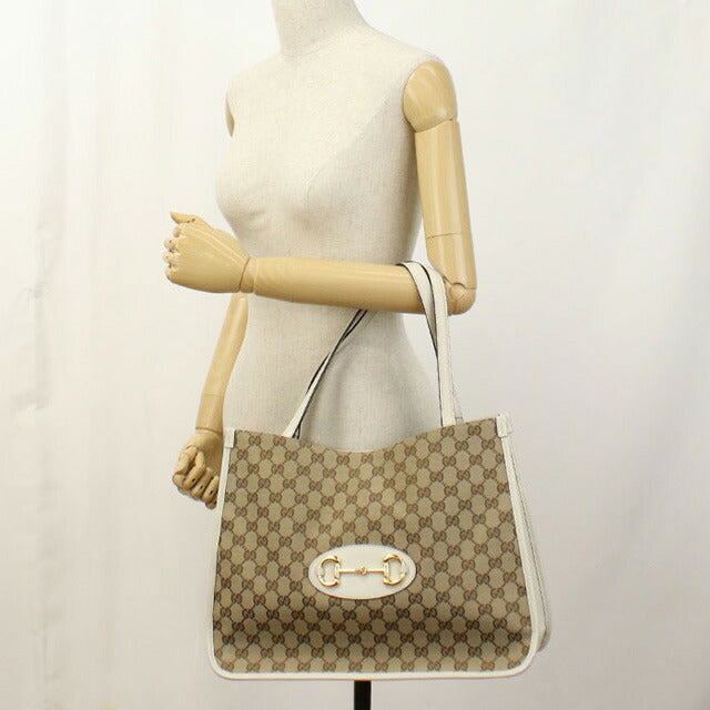 中古 グッチ トートバッグ レディース ブランド GUCCI グッチ ホースビット 1955 レザー 623694 ベージュ バッグ USDGU94533011