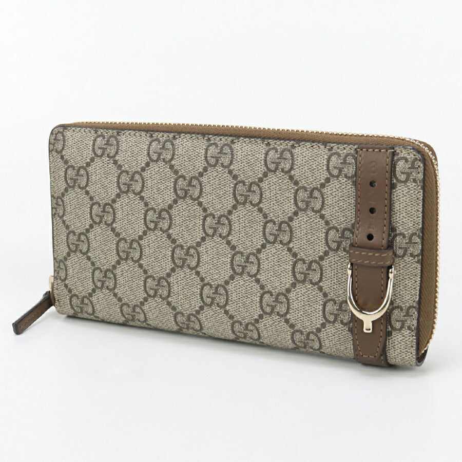 中古 グッチ 長財布ラウンドファスナー レディース ブランド GUCCI GGスプリーム ジップアラウンドウォレット レザー 309758 ベージュ 財布 USDGU94778011