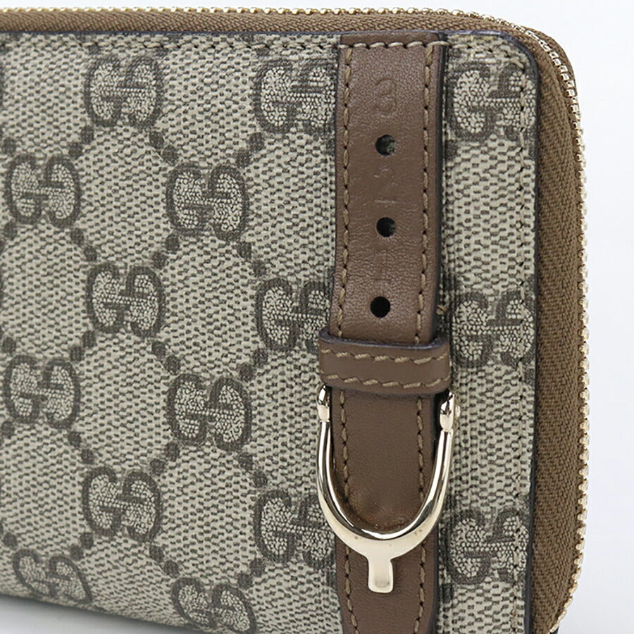 中古 グッチ 長財布ラウンドファスナー レディース ブランド GUCCI GGスプリーム ジップアラウンドウォレット レザー 309758 ベージュ 財布 USDGU94778011
