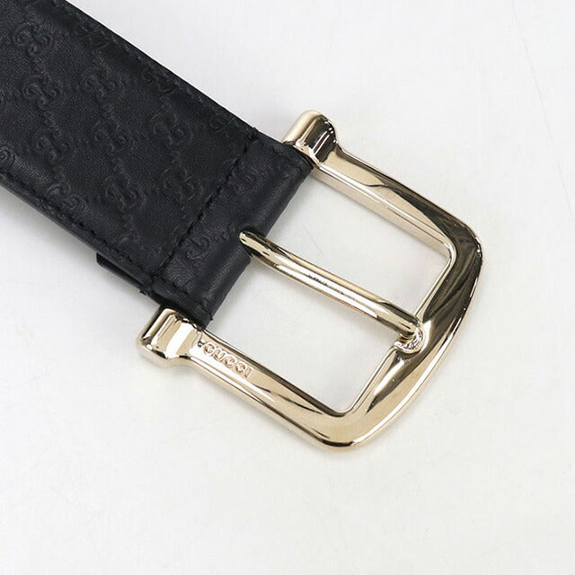 中古 グッチ ベルト メンズ ブランド GUCCI マイクログッチシマ レザー 281548 ブラック 小物 USDGU94797011