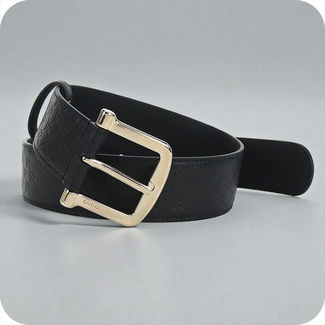 中古 グッチ ベルト メンズ ブランド GUCCI マイクログッチシマ レザー 281548 ブラック 小物 USDGU94797011