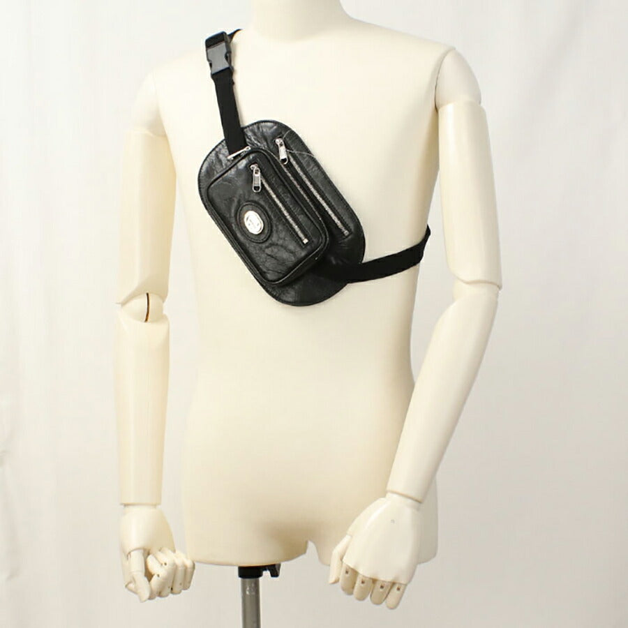 中古 グッチ ボディバッグ メンズ ブランド GUCCI インターロッキングG ベルトバッグ レザー 575857 ブラック バッグ USDGU94896011