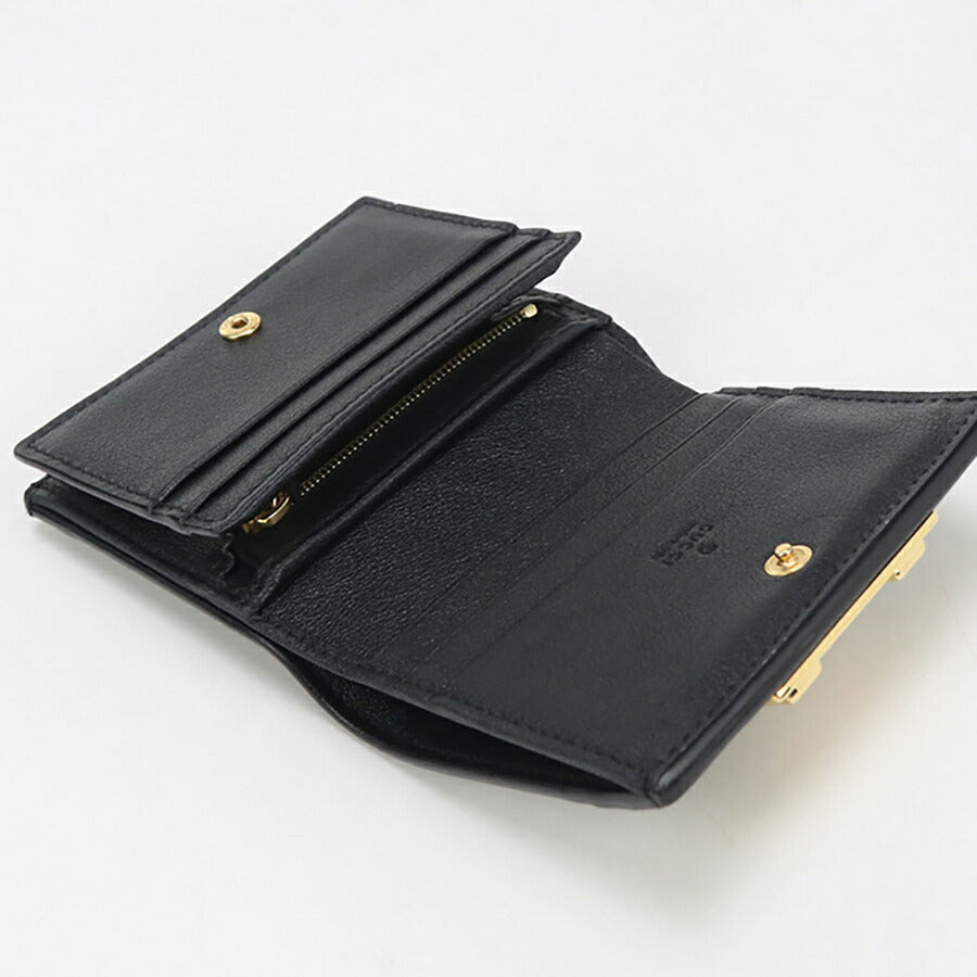 中古 グッチ 二折財布小銭入付き レディース ブランド GUCCI GGエンボス カードケース ウォレット レザー 676150 ブラック 財布 USDGU94996011