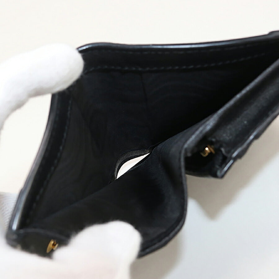 中古 グッチ 二折財布小銭入付き レディース ブランド GUCCI GGエンボス カードケース ウォレット レザー 676150 ブラック 財布 USDGU94996011