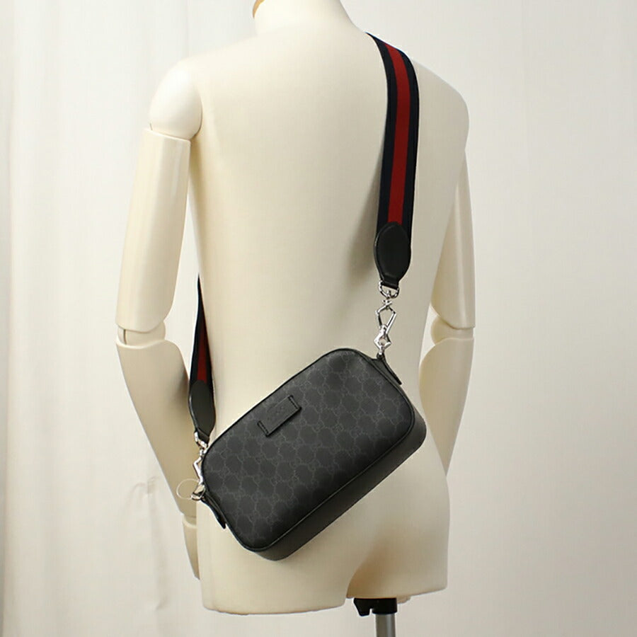 中古 グッチ 斜め掛け ショルダーバッグ メンズ ブランド GUCCI GGスプリーム レザー 574886 ブラック バッグ USDGU95091011