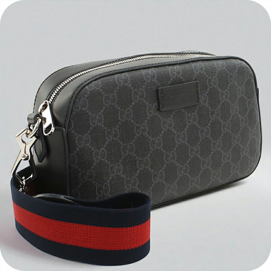 中古 グッチ 斜め掛け ショルダーバッグ メンズ ブランド GUCCI GGスプリーム レザー 574886 ブラック バッグ USDGU95091011