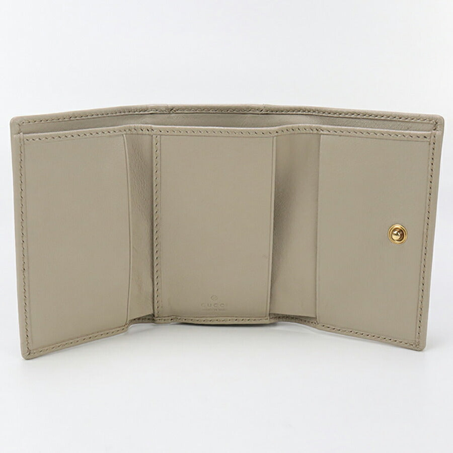 中古 グッチ 三折財布 レディース ブランド GUCCI グッチ ダイアナ ミディアム ウォレット レザー 658633 ベージュ 財布 USDGU95096011