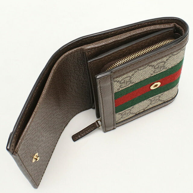 中古 グッチ 二折財布 レディース ブランド GUCCI オフィディア GGウォレット 598662 ベージュ 財布 USDGU95167011