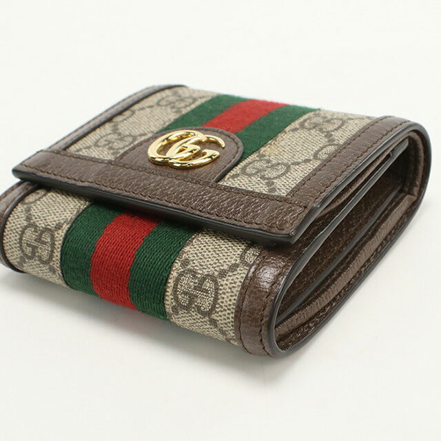 中古 グッチ 二折財布 レディース ブランド GUCCI オフィディア GGウォレット 598662 ベージュ 財布 USDGU95167011