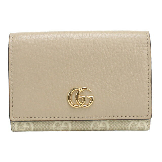 中古 グッチ 名刺入れ レディース ブランド GUCCI ダブルG バイカラー カードケース レザー 739525 ベージュ 小物 USDGU95210011