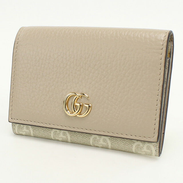中古 グッチ 名刺入れ レディース ブランド GUCCI ダブルG バイカラー カードケース レザー 739525 ベージュ 小物 USDGU95210011