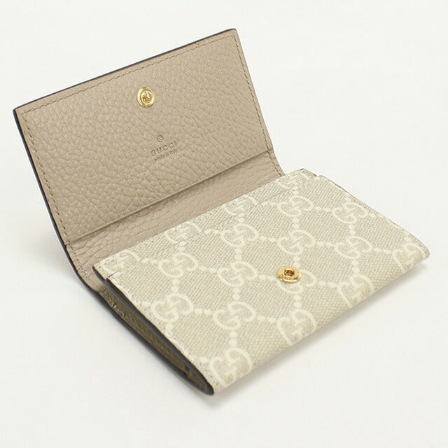 中古 グッチ 名刺入れ レディース ブランド GUCCI ダブルG バイカラー カードケース レザー 739525 ベージュ 小物 USDGU95210011