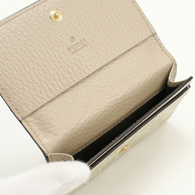 中古 グッチ 名刺入れ レディース ブランド GUCCI ダブルG バイカラー カードケース レザー 739525 ベージュ 小物 USDGU95210011