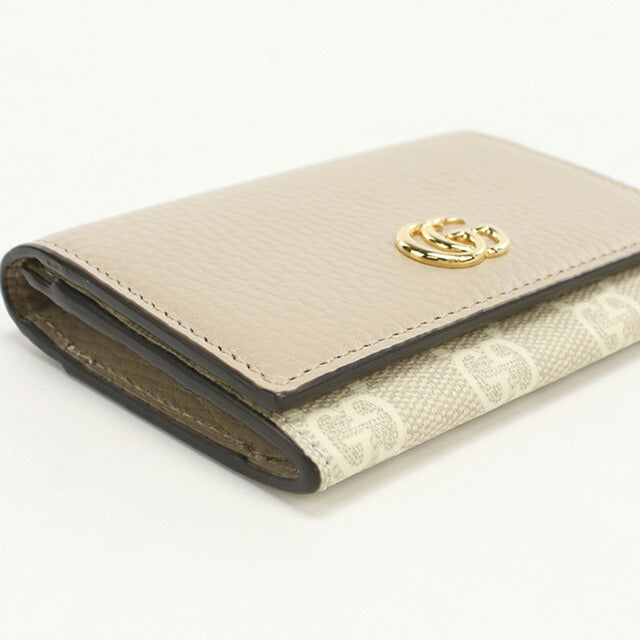 中古 グッチ 名刺入れ レディース ブランド GUCCI ダブルG バイカラー カードケース レザー 739525 ベージュ 小物 USDGU95210011