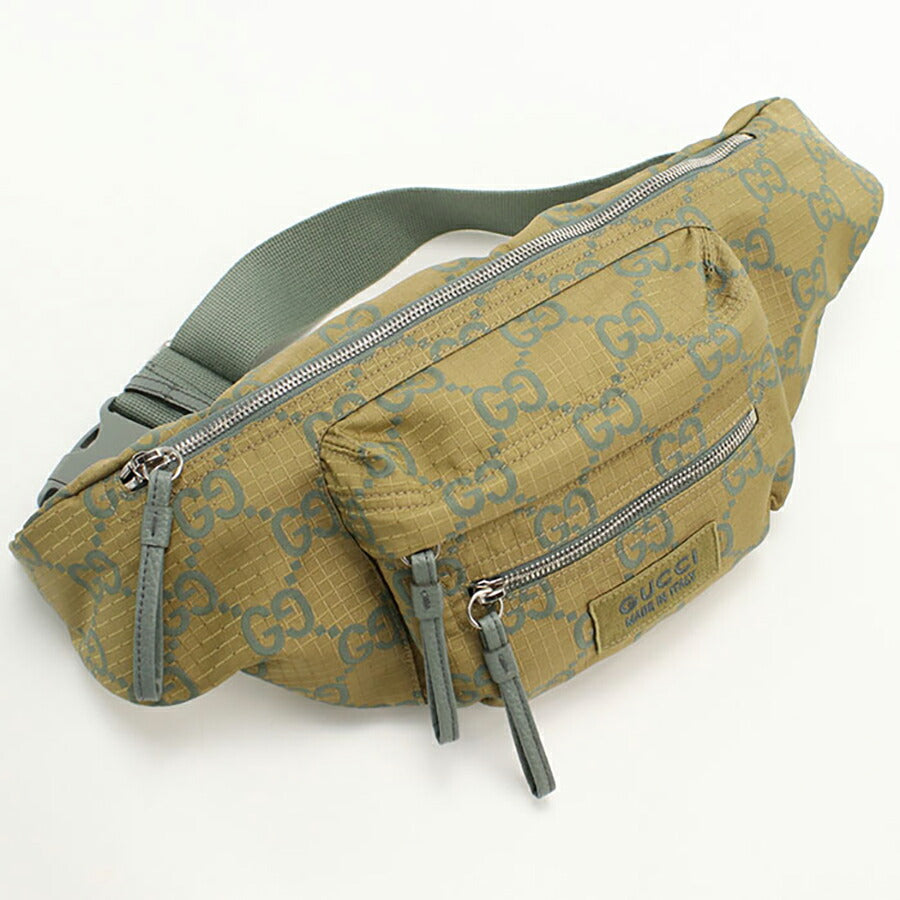 中古 グッチ ボディバッグ メンズ ブランド GUCCI GGリップストップ ベルトバッグ 792287 カーキ バッグ USDGU95536011