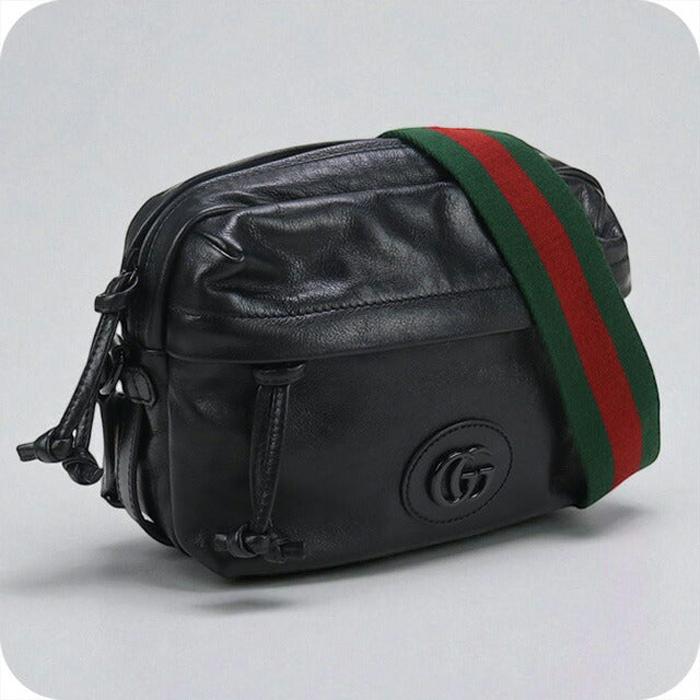 中古 グッチ 斜め掛け ショルダーバッグ レディース ブランド GUCCI レザー 725696 ブラック バッグ USDGU95545011