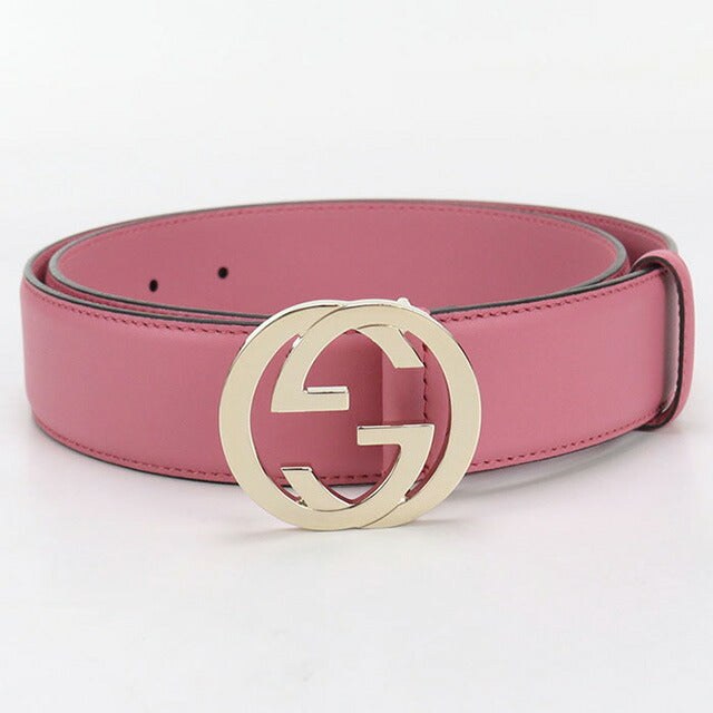 中古 グッチ ベルト レディース ブランド GUCCI インターロッキングG レザー 546386 ピンク 小物 USDGU95622011