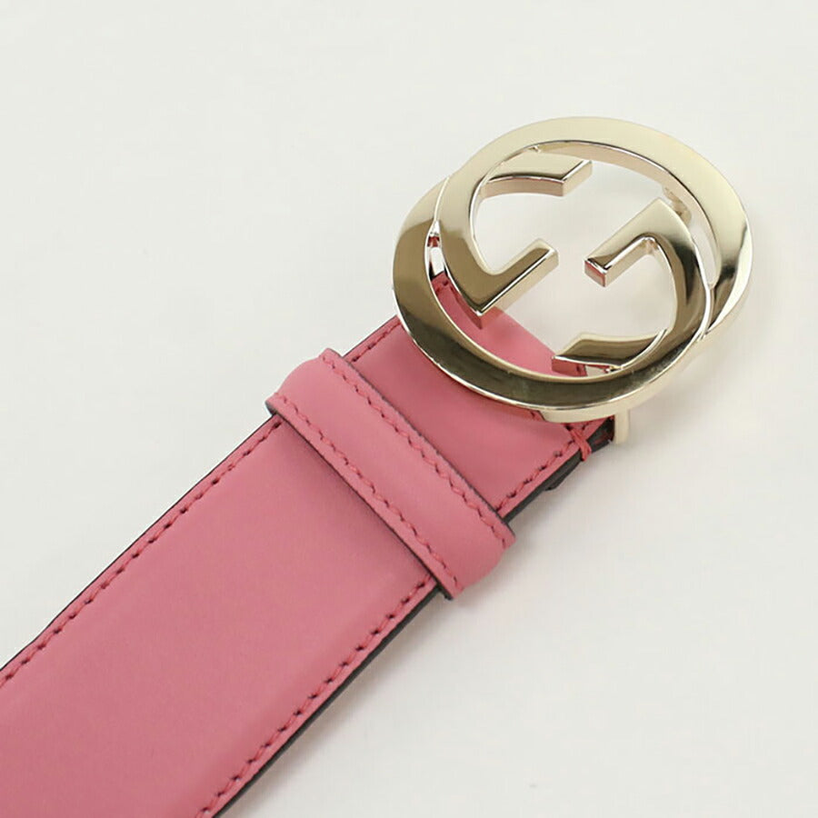 中古 グッチ ベルト ユニセックス ブランド GUCCI インターロッキングG ベルト レザー 546386 ピンク 小物 USDGU95624011