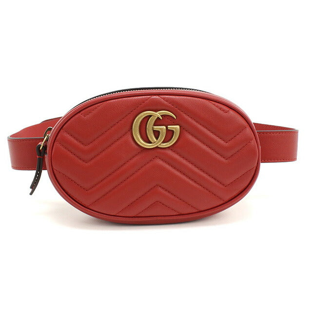 中古 グッチ ボディバッグ レディース ブランド GUCCI GGマーモント ベルトバッグ 476434 レッド バッグ USDGU95810011